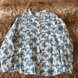 Sezane Pierro Shirt Fiori Blue Print - Size 14